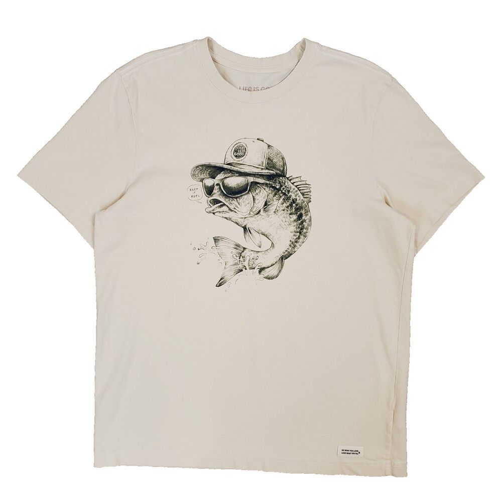 LIfe Is Good Mens Keep it Reel Short Sleeve Crusher Tee M T-shirt Fisherman